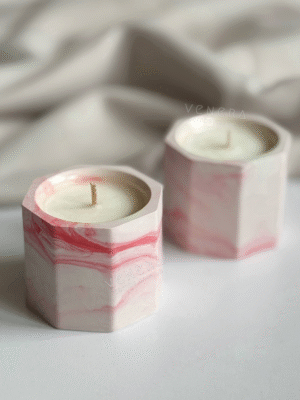 Свічка «Рожевий Мармур»